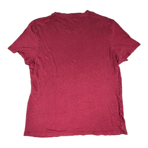 Sandro Shirt Medium Red Linen Unisex T-shirt Medium - Picture 2 of 5